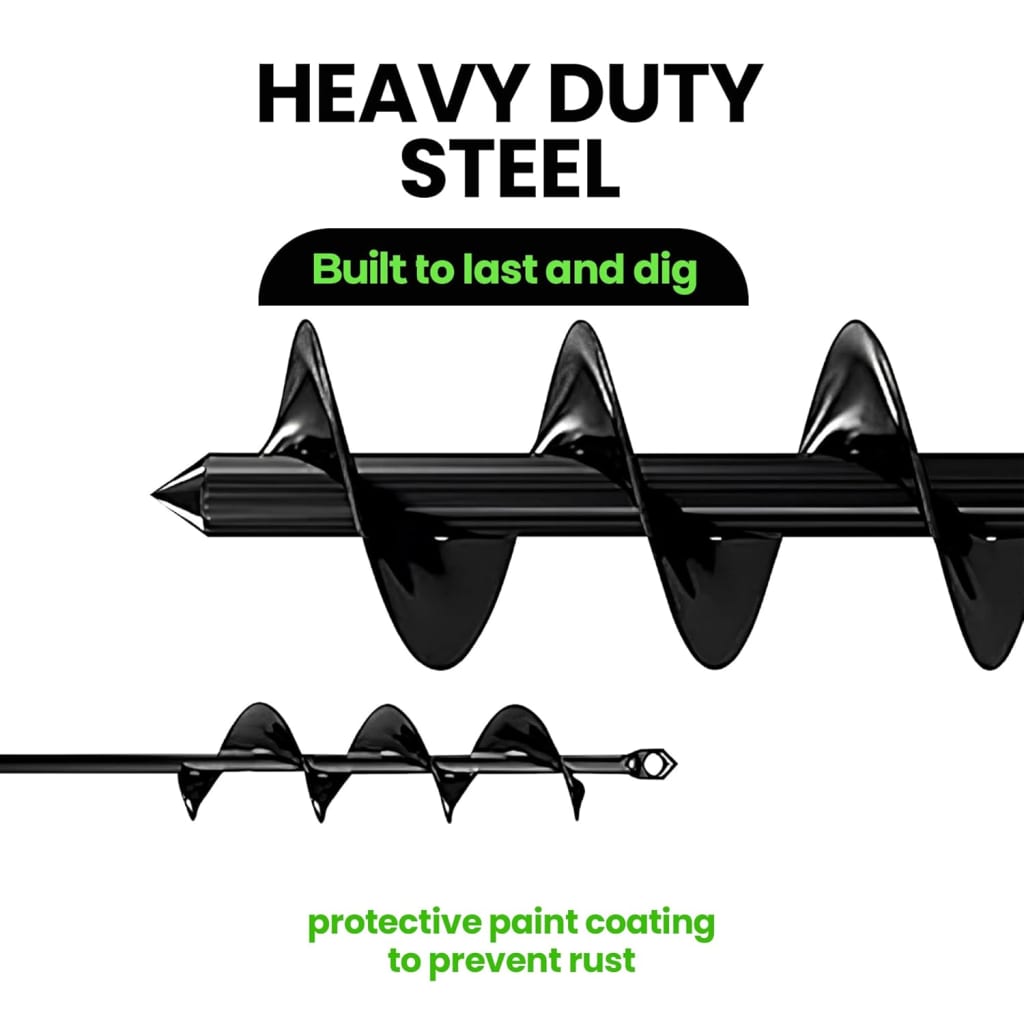 Quick-Plant Heavy-Duty Auger Drill Bit, Metal Garden Tool