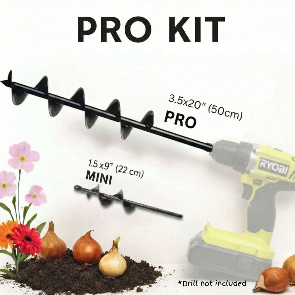 Quick-Plant Heavy-Duty Auger Drill Bit, Metal Garden Tool