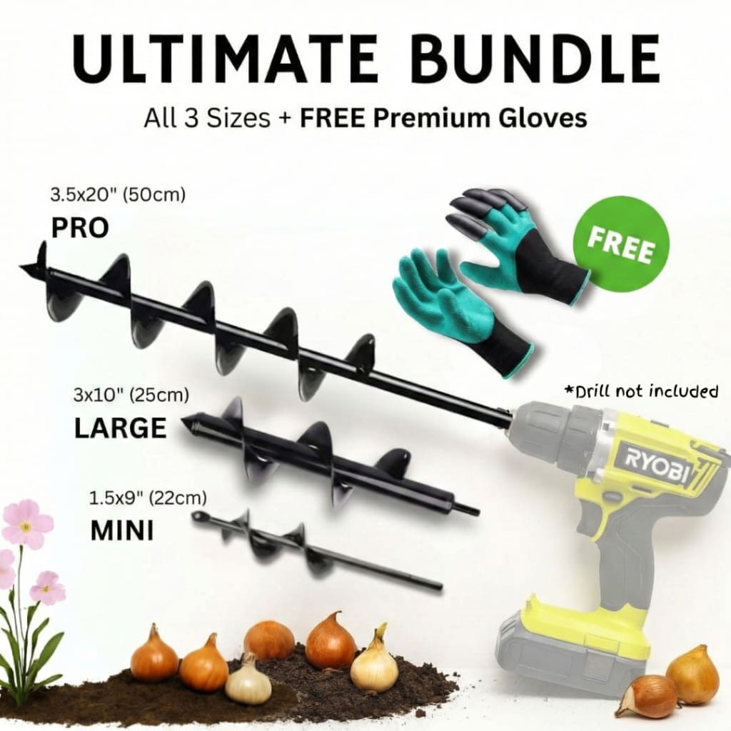 Quick-Plant Heavy-Duty Auger Drill Bit, Metal Garden Tool
